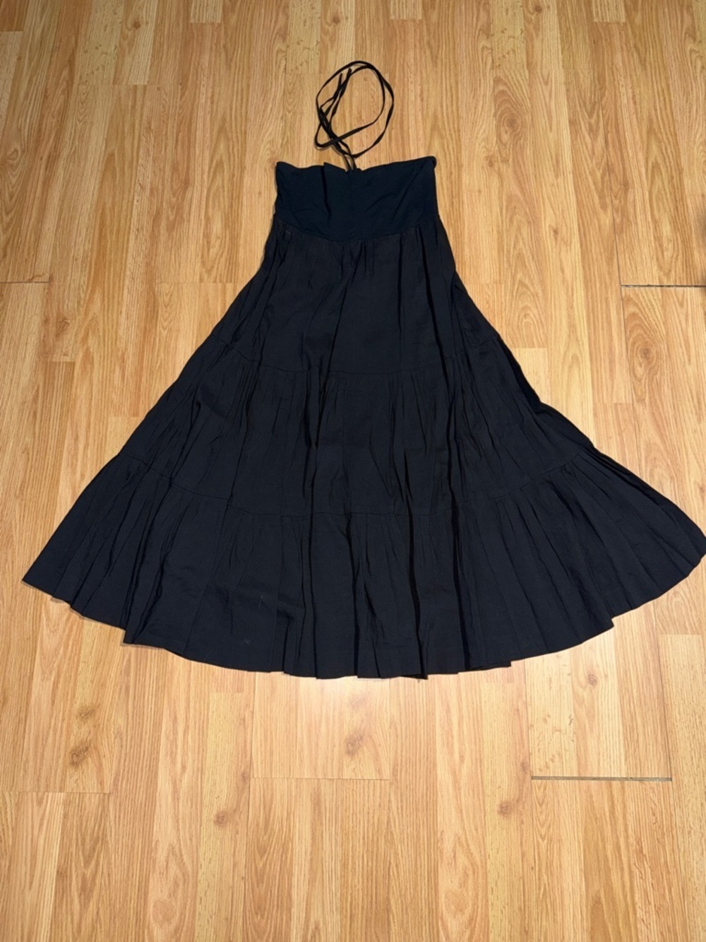 Theory Melcia Linen Halter Maxi Dress Black OS - Picture 2 of 6